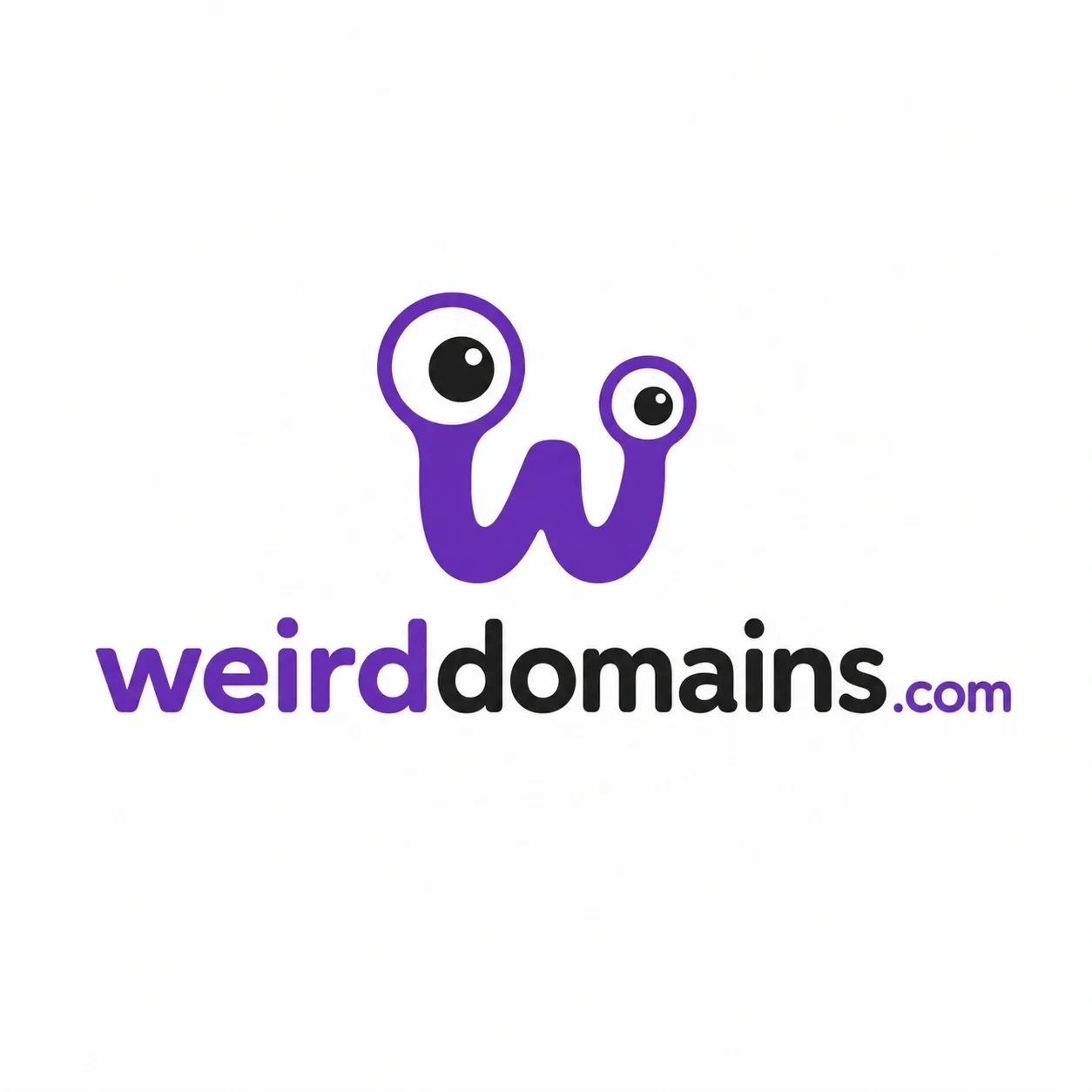 Logo of WeirdDomains.com featuring a purple 'w' with eyes.