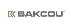 BAKCOU logo in gray and olive colors.