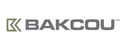 BAKCOU logo in gray and olive colors.
