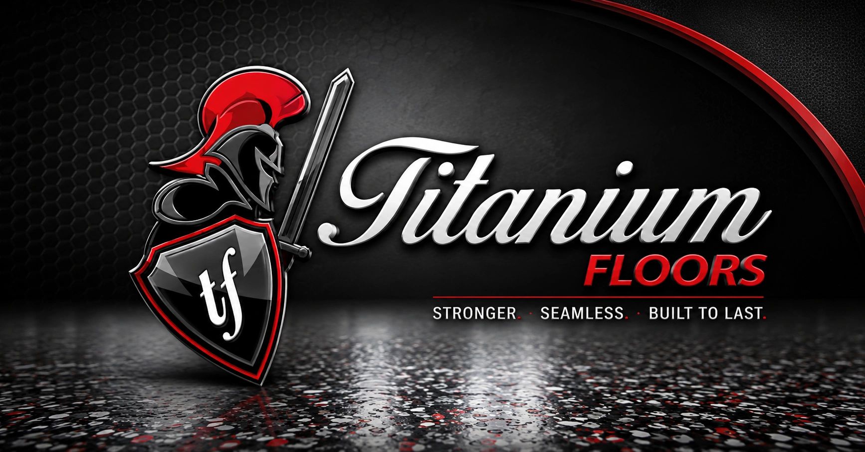 Titanium Floors logo with a knight holding a sword and shield.