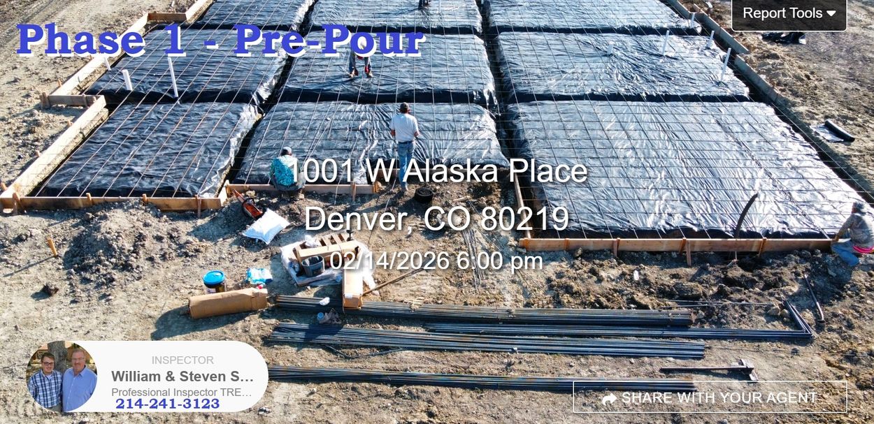Phase 1 - Pre-Pour Home Inspection in Denver Colorado by Steven Sallade 214-241-3123