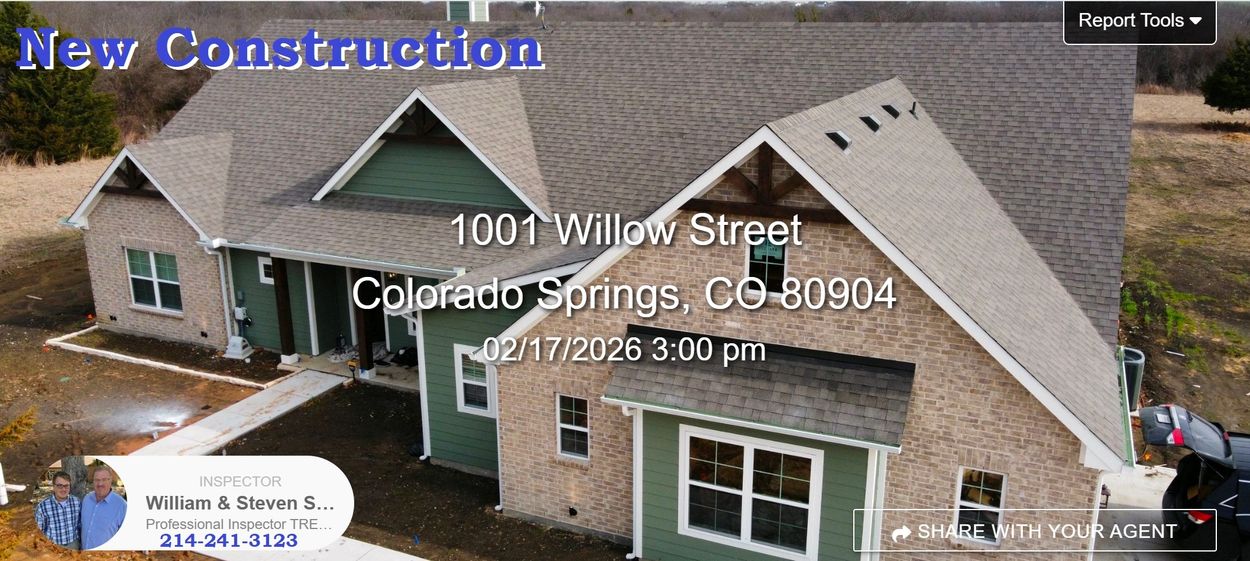 2500 Square foot New Construction Home inspection in Colorado Springs CO by Steven Sallade 214-241-3