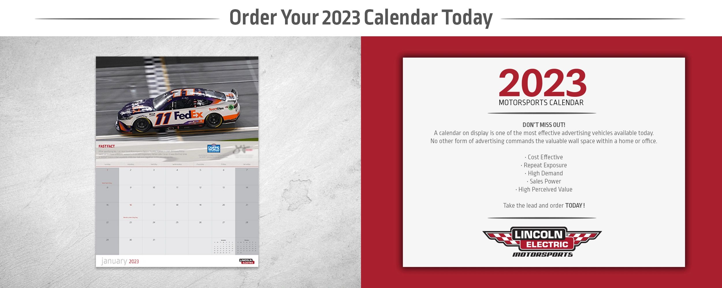 Lincoln Electric Motorsports Calendars