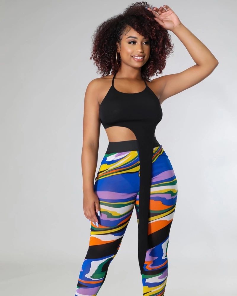 “Framed Abstract” two piece legging set