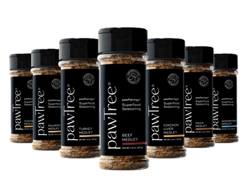 pawTree® Superfood seasonings for dogs & cats—vet-developed toppers that boost flavor and nutrition 