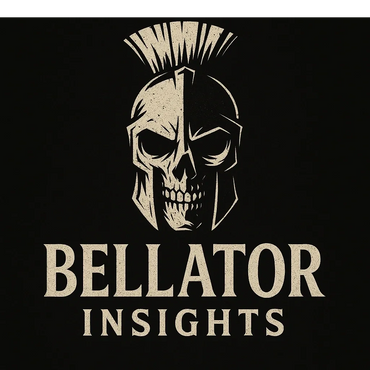 Spartan helmet with a skull design and the text 'Bellator Insights'.