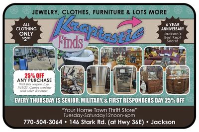 Thrift and consignment, Covington, Newton County, GA exclusive coupons and savings ONLY HERE