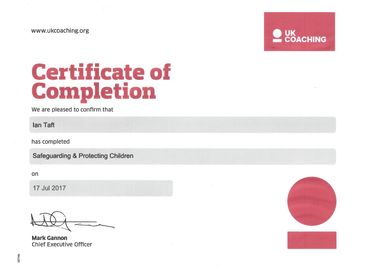 Safeguarding and Protection of Children Certificate 2017