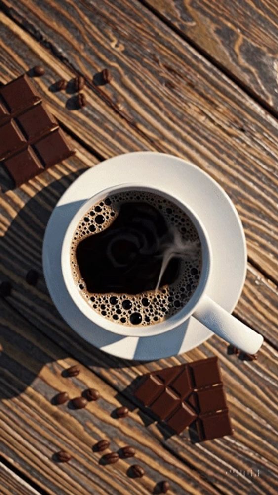 coffee and chocolate on a table