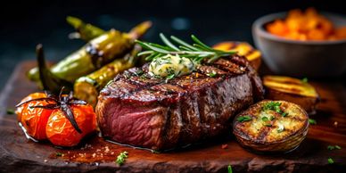 Grikked Steak with Grilled Vefetables