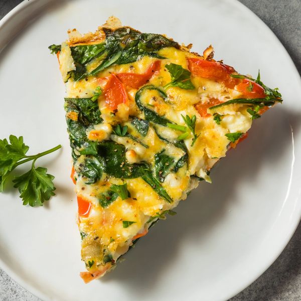 Sausage, mushroom, and spinach frittata