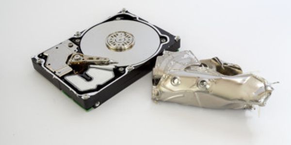 1 good hard drive and one destroyed hard drive