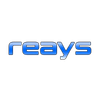Logo with the text 'reays' in a stylized blue and white font.