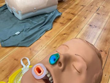 A training manakin with Nasopharangeal and Oropharangeal airways inserted.