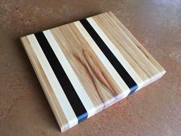 Hand Made Hickory, Maple, and Wenge Cutting Board