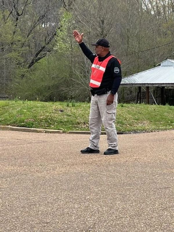 One of our Security Officers making sure that most precious of cargo is safe; your children.