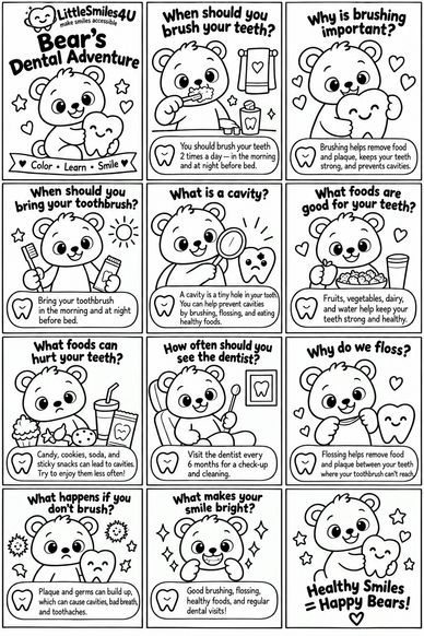 Bear's Dental Adventure teaches kids about dental hygiene with a friendly bear character.