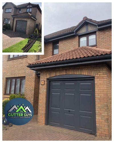 Anthracite Gutter Installation and Fascia and Soffit Painting