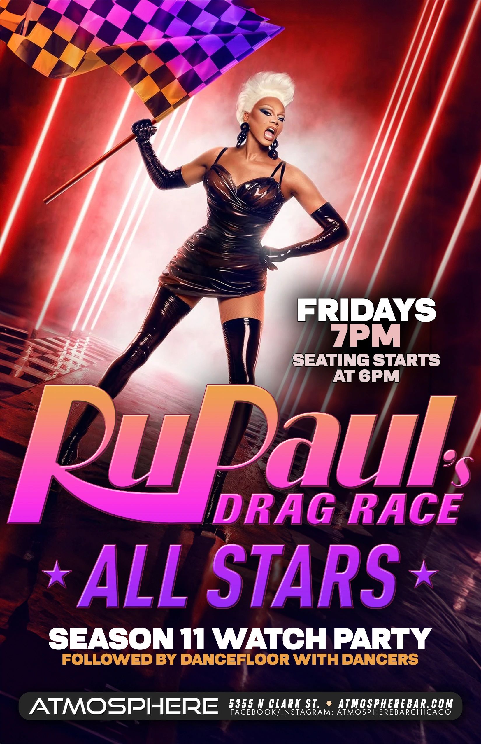 RuPaul's Drag Race All Stars Season 11 watch party at Atmosphere.
