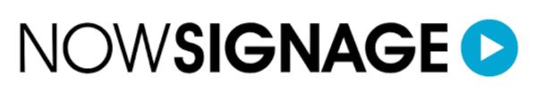 Logo featuring the word NOWSIGNAGE with a blue play button.