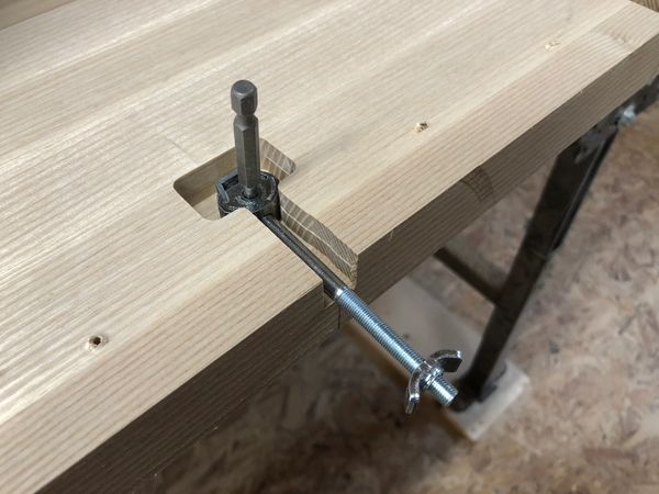 Zip bolt joinery preparation for countertops