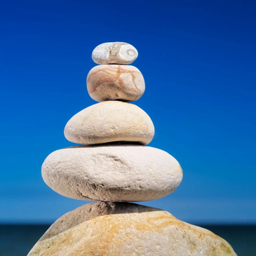 Rocks balanced mindfully