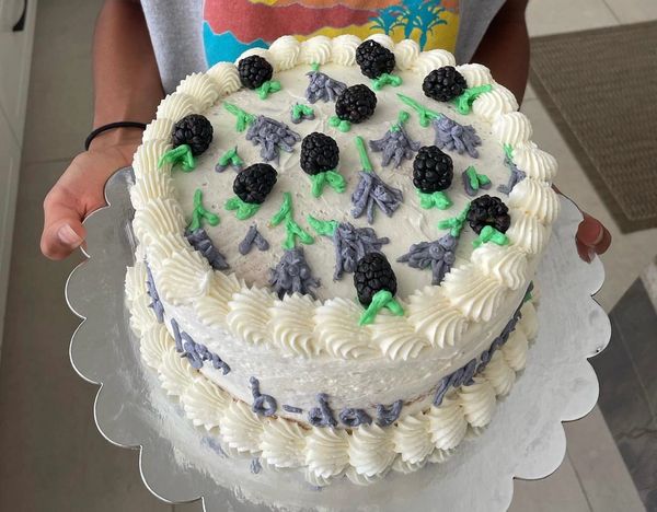 Blackberry Lavender Birthday Cake 