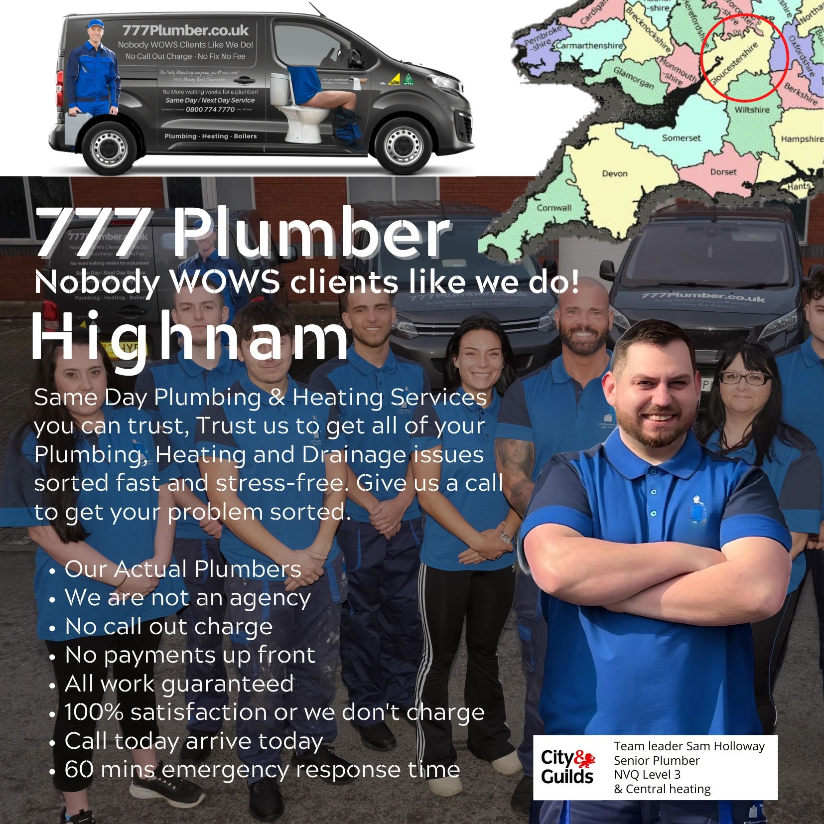 777 plumber in Highnam Gloucester