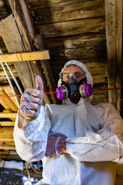 Las Vegas Technician during a Black Mold removal and assessment process.