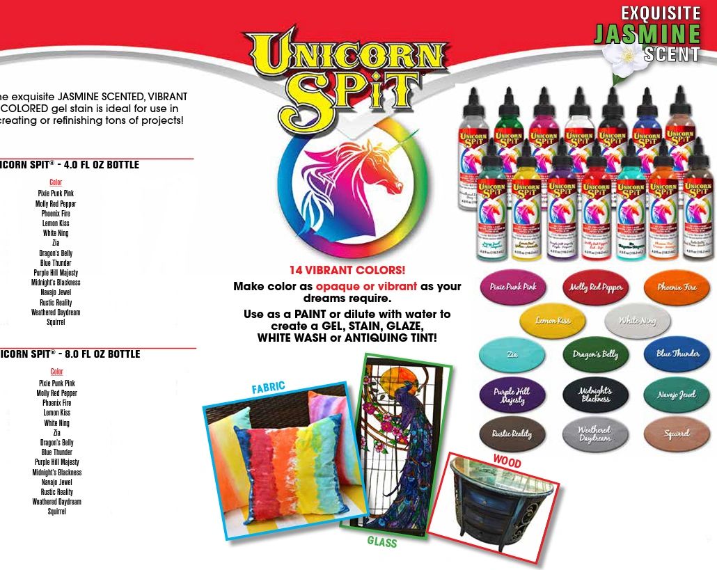 Unicorn Spit Flat Green Gel Stain and Glaze 4 oz (6 Pack)