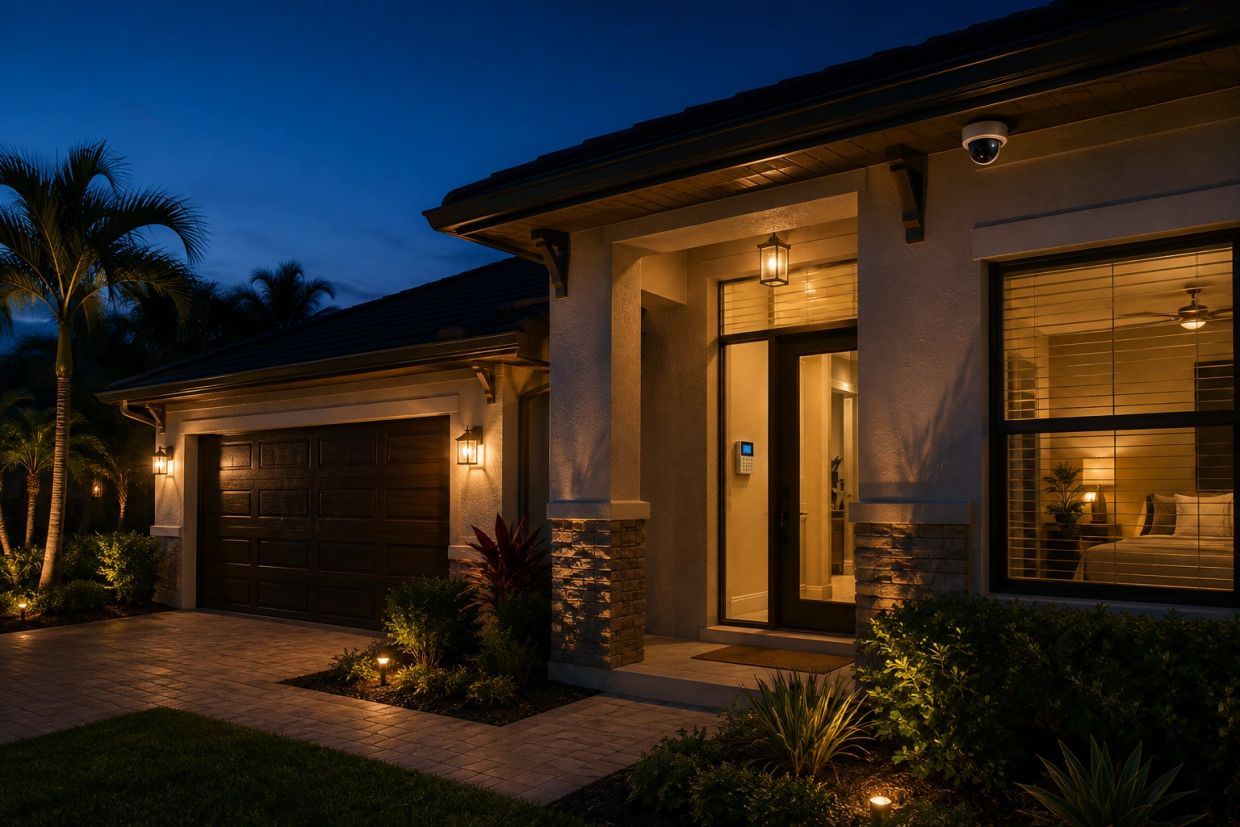 Florida home protected by Premier Security 24/7 professional alarm monitoring in Port St. Lucie, FL.