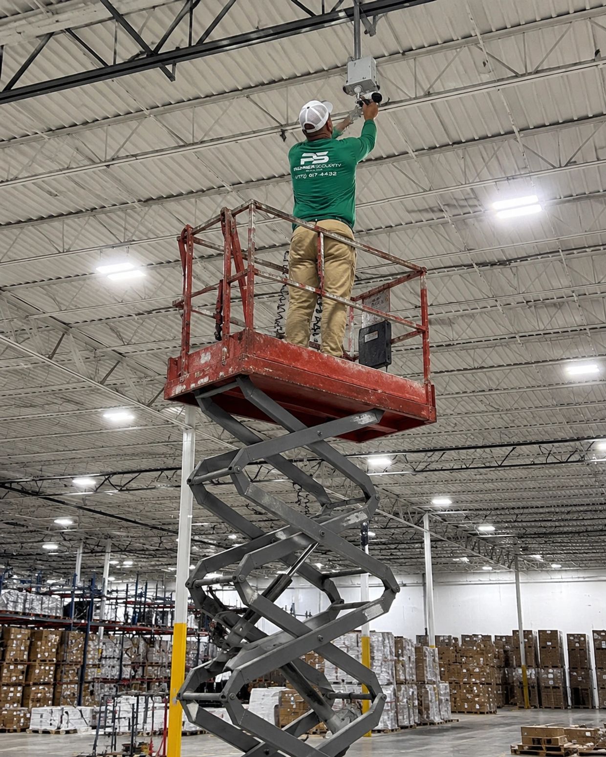 Professional commercial security camera installation by Premier Security in Port St. Lucie, Florida.