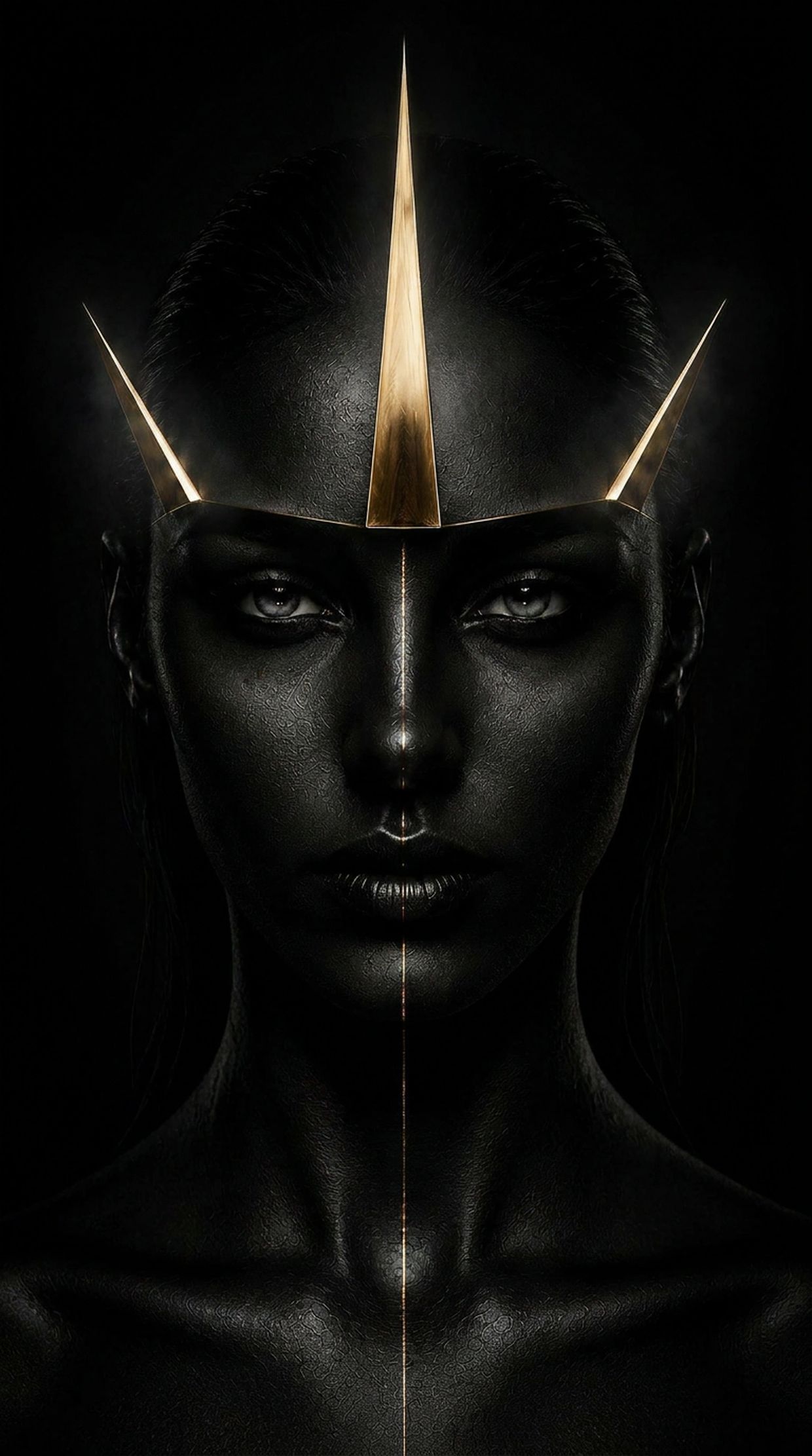 Crown of Control by SØVERE — a crowned black figure divided by a gold line.