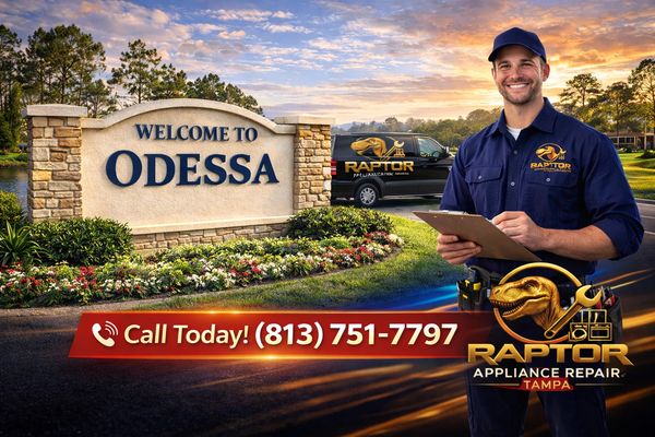 Raptor Appliance Repair Tampa technician promoting same-day appliance repair in Odessa