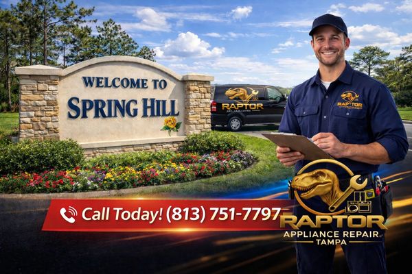 Same day appliance repair technician in Spring Hill Florida by Raptor Appliance Repair Tampa