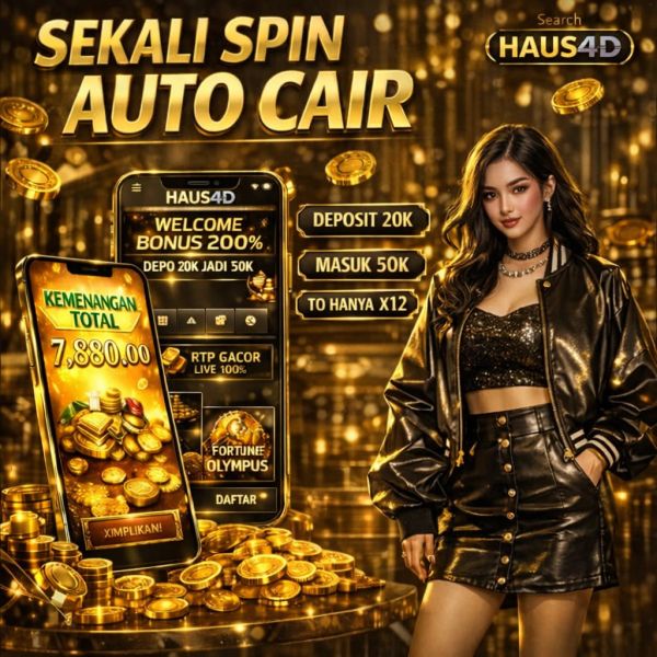Promotional image for HAUS4D online slot game with bonus and winnings display.