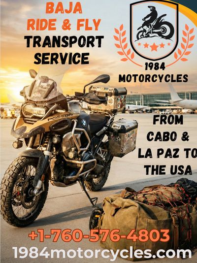 Adventure motorcycle transport service from Baja to the USA with contact info.