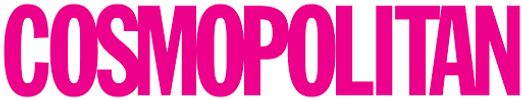 Bright pink Cosmopolitan magazine logo on white background.