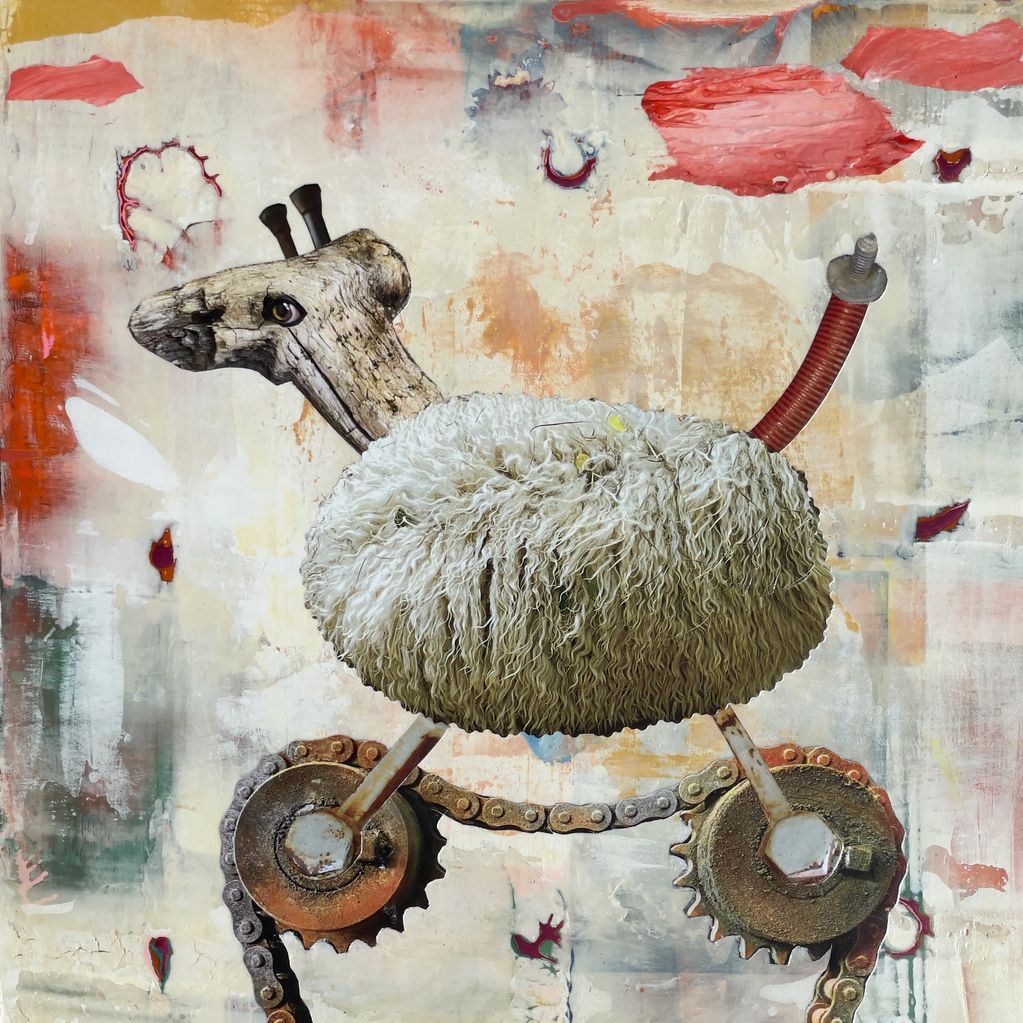 abstract sheep with gears