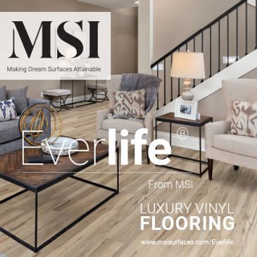 Elegant living room showcasing luxury vinyl flooring by MSI.