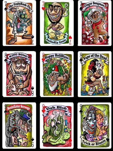 Here's 6 of the 54 different characters you'll find in each deck of Mile High Misfits Toker Card