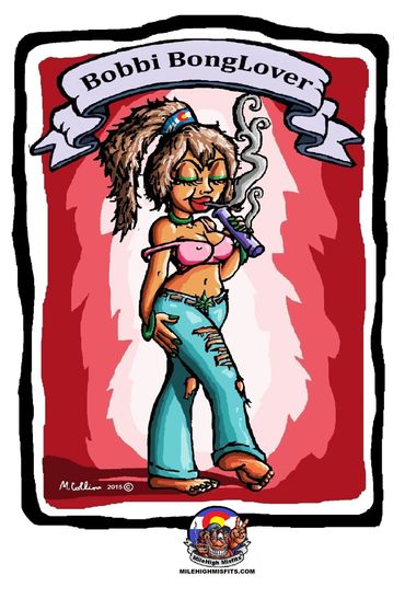 "Bobbi BongLover" is an 11" x 17" Print on Hemp Papet