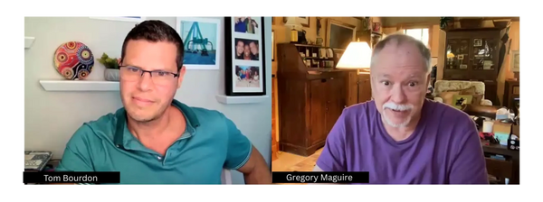 Tom and Gregory Maguired doing a Zoom call