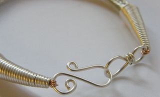 Present Past Historical Crafts - Silver wire knit bracelet