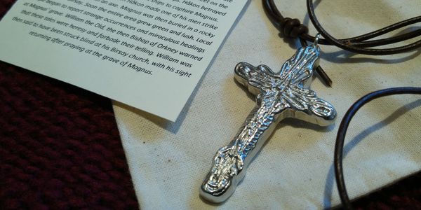 Present Past Historical Crafts - Pewter replica of lead cross given to pilgrims to St. Magnus Church