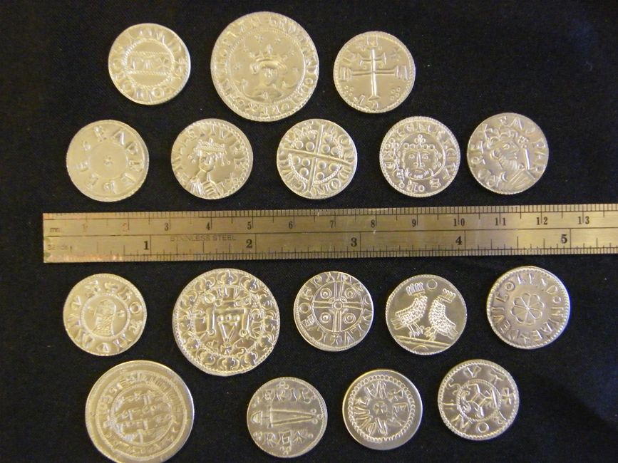 Present Past Historical Crafts - Replica pewter coins based on UK archaeological finds