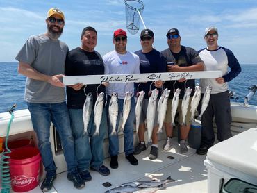 First Responders enjoying Lake Michigan Sport Fishing trip north of Chicago