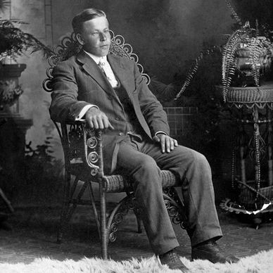 Darcy Kuronen’s paternal grandfather posing for a photo, 1909