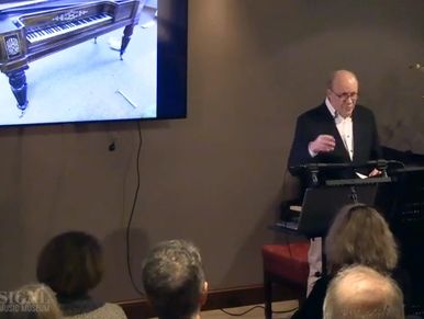 Darcy Kuronen lecturing at the Sigal Music Museum, 2023