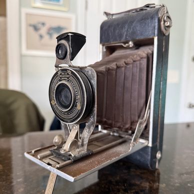 Darcy Kuronen’s maternal grandfather’s Ansco camera, about 1910